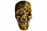 Polished Tiger's Eye Skull - Crystal Skull #111806-1